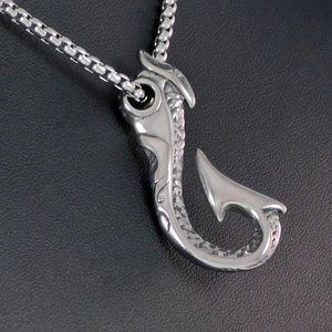 Stainless Maori Fish hook necklace